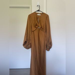 Significant Other Demi Backless Long-Sleeve Column Gown